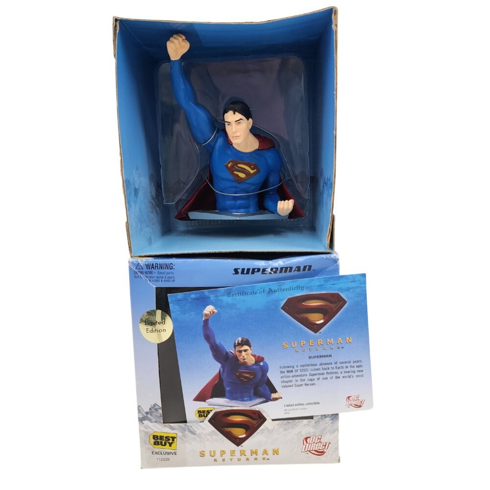 Vtg 2006 DC Direct Superman Bust Sculpture Best Buy Exclusive Limited Edition